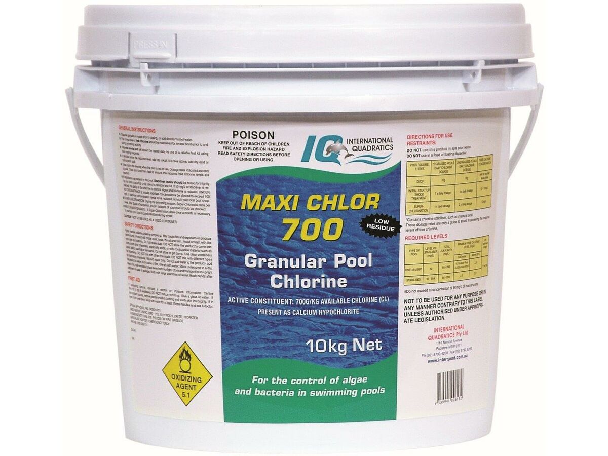 IQ Maxi Chlor 700 Calcium Hypochlorite Granular Pool Chlorine