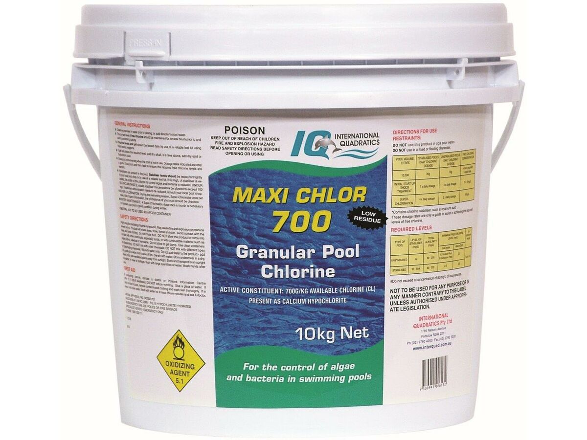 IQ Maxi Chlor 700 Calcium Hypochlorite Granular Pool Chlorine